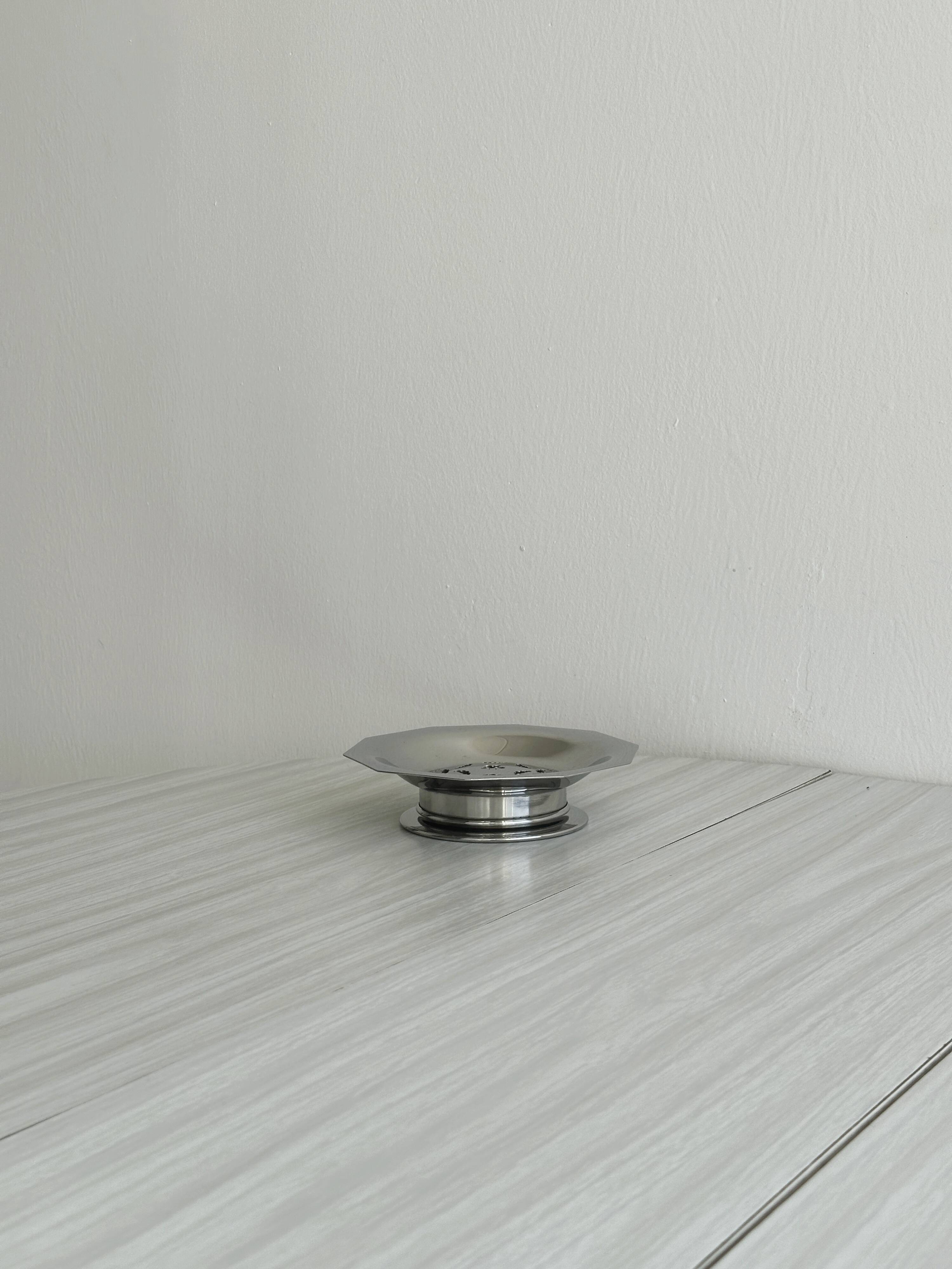 Antique metal butter dish