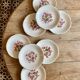 Set of 8 vintage flat plates model Liserons roses de Gien