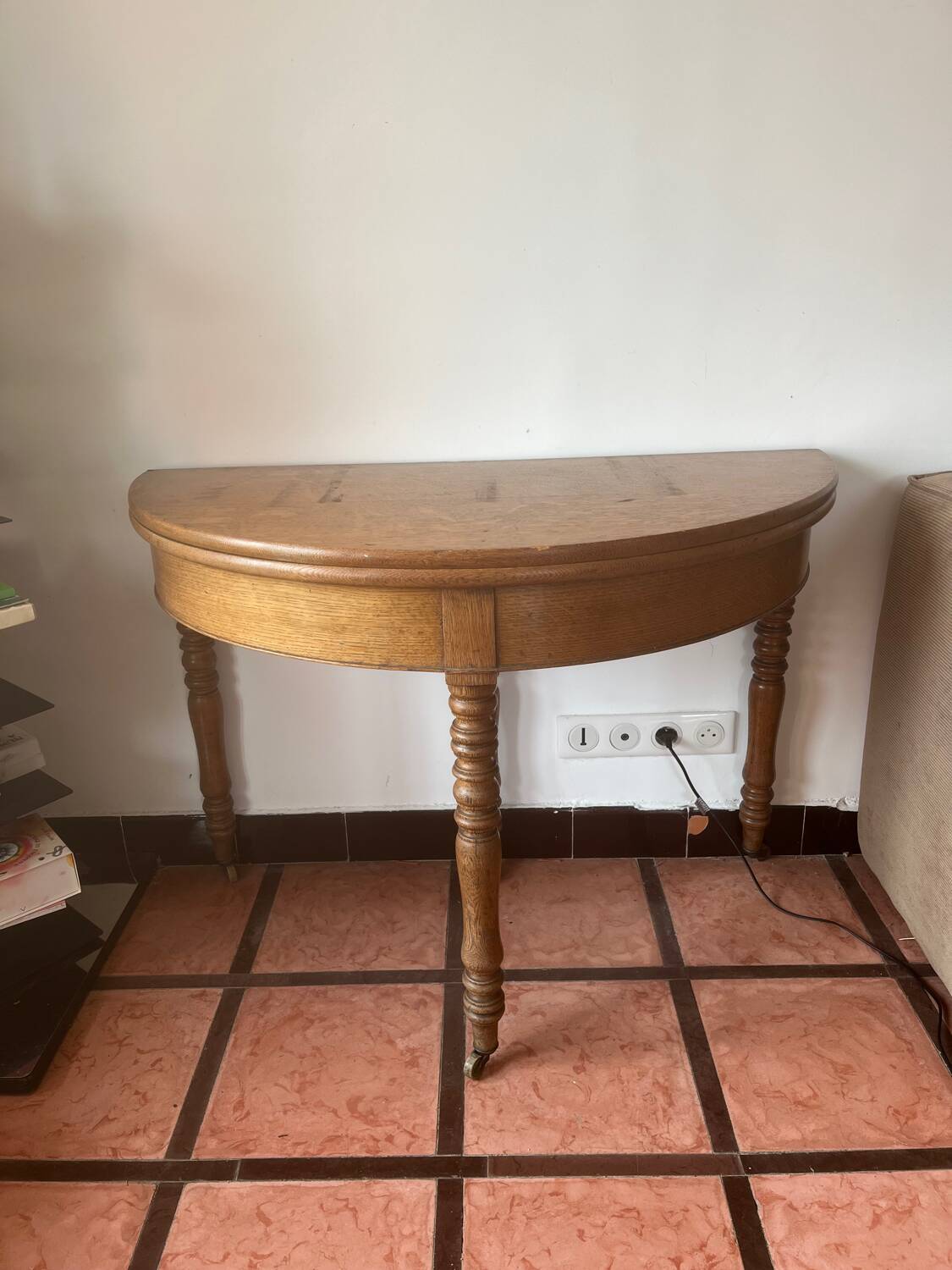Half moon console-side table