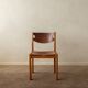 Brutalist Elm and Leather Dining Chairs by Maison Regain, 1970s, Set of 4