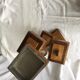 Small 1930s wooden and glass furniture with sliding storage boxes