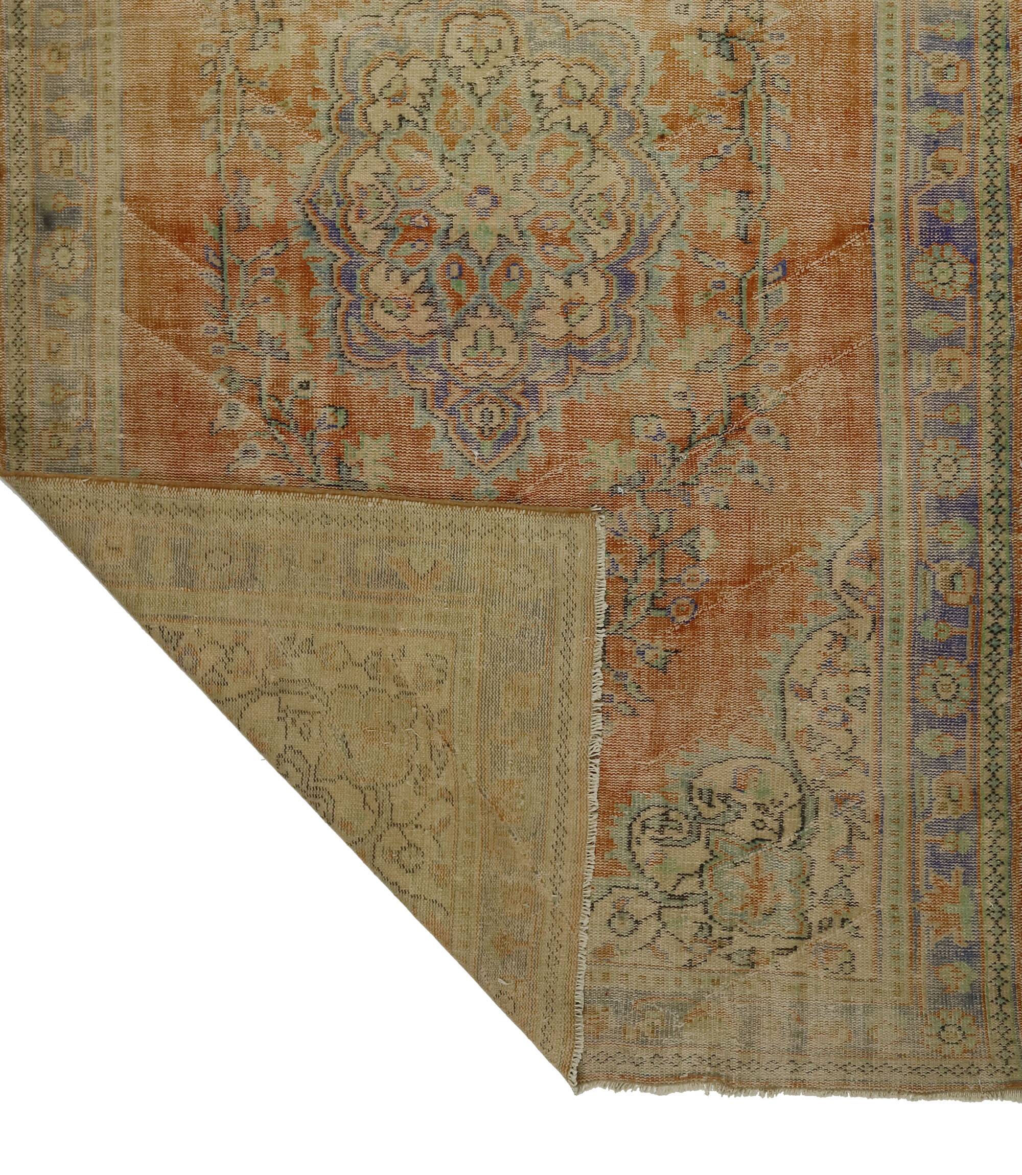 Turkish Anatolian Handmade Vintage Rug 318 cm x 186 cm