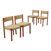 Chaises de salle à manger vintage en teck et tissu Danemark années 1960