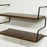 Zigzag string shelf 2 black ladders 2 teak shelves 1950 Width 47.5cm