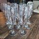 Lot de 9 flûtes à champagne en verre vintage