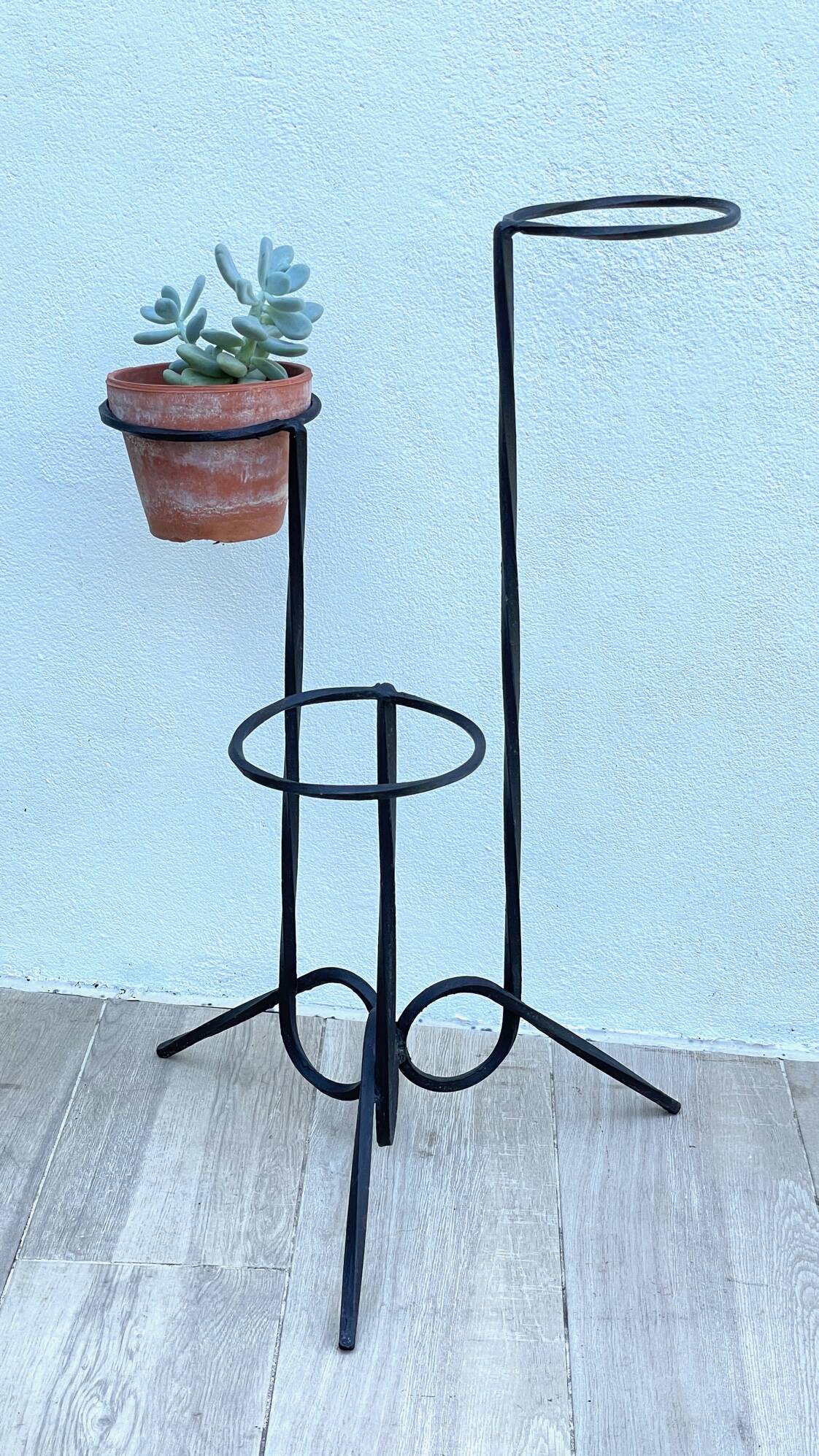 Vintage geometric steel plant holder