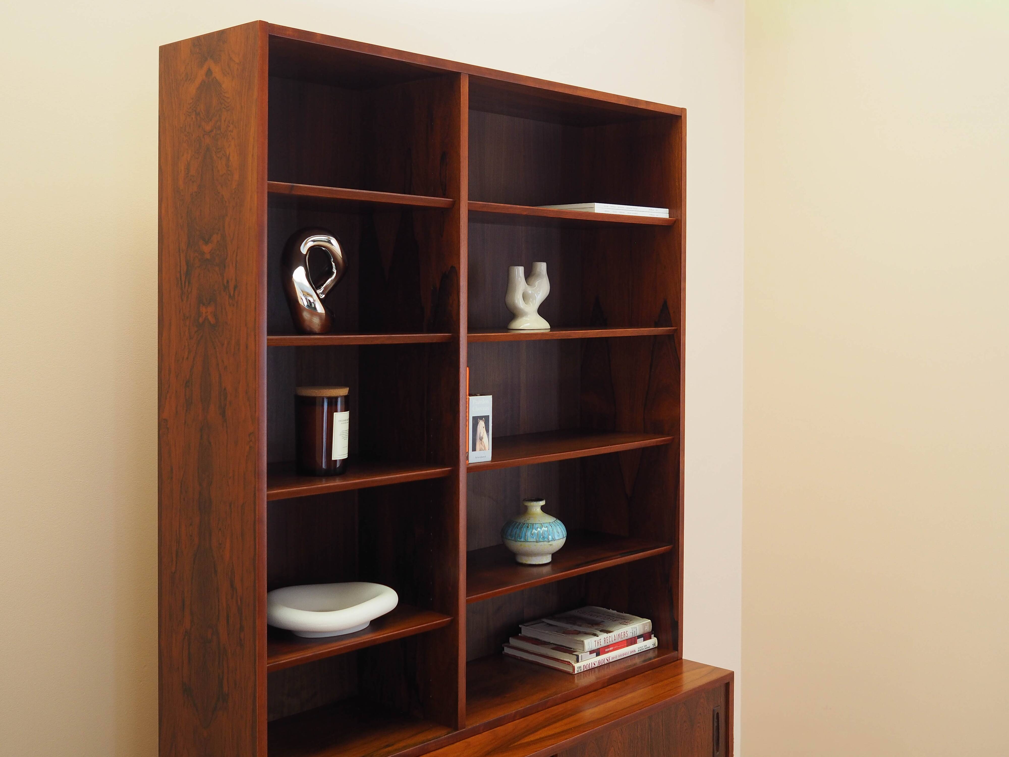 Rosewood bookcase, Danish design, 1970s, manufactured by Hundevad