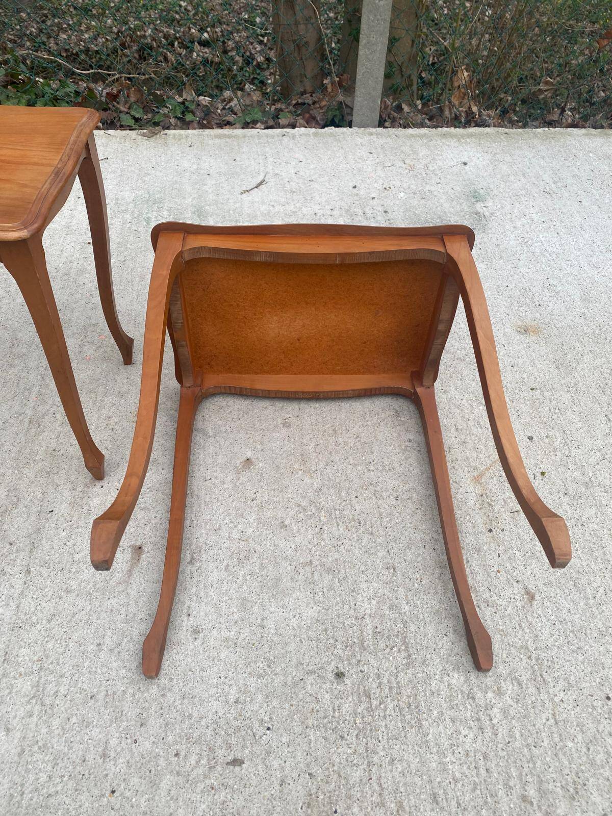 2 Louis XV solid wood nesting tables