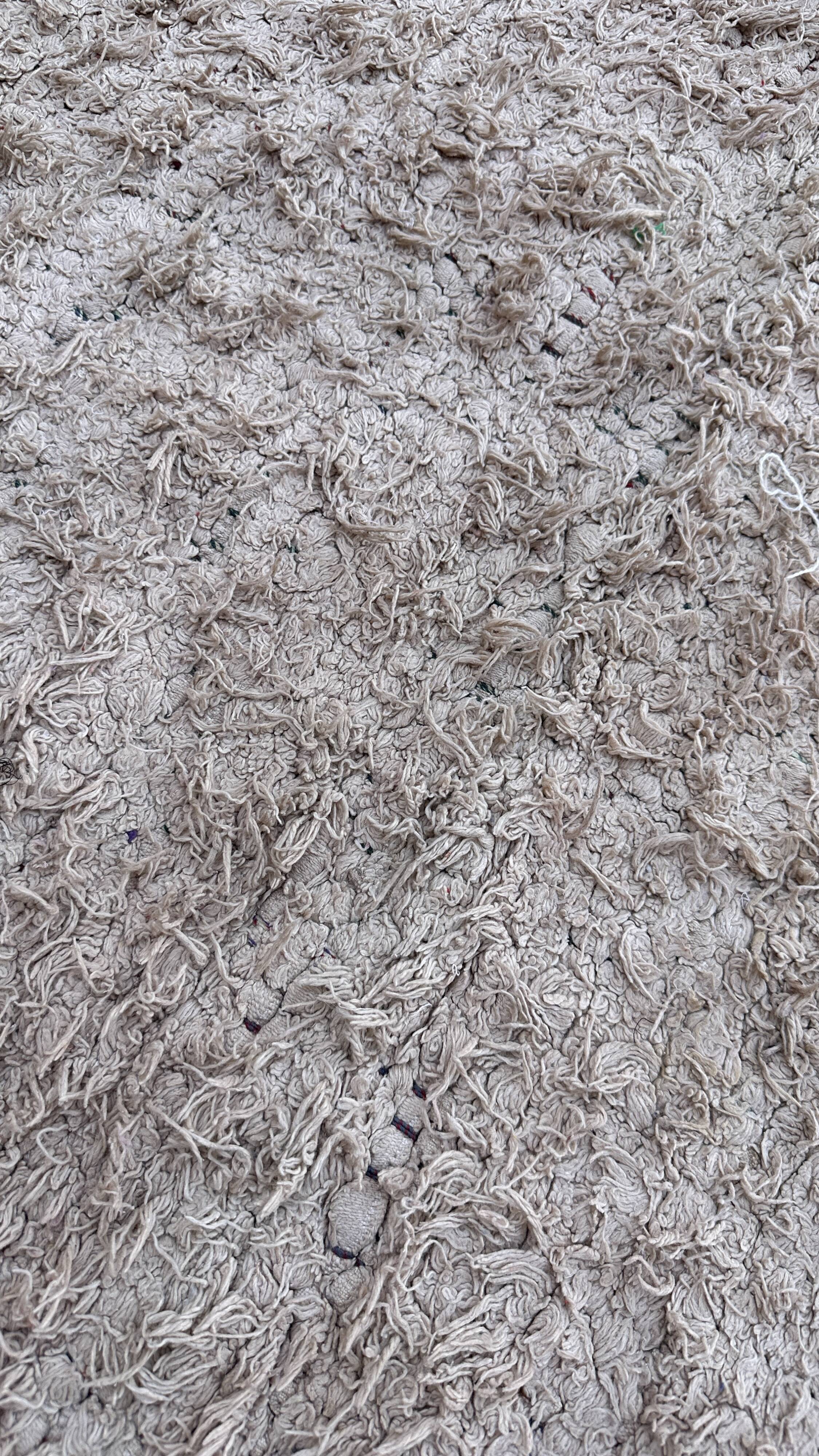 Moroccan Boucherouite rug white - 193 x 177 cm