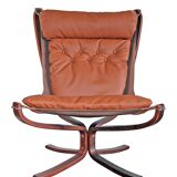 Fauteuil Falcon et son Ottoman, Sigurd Ressell pour Vatne Mobler, Années 70