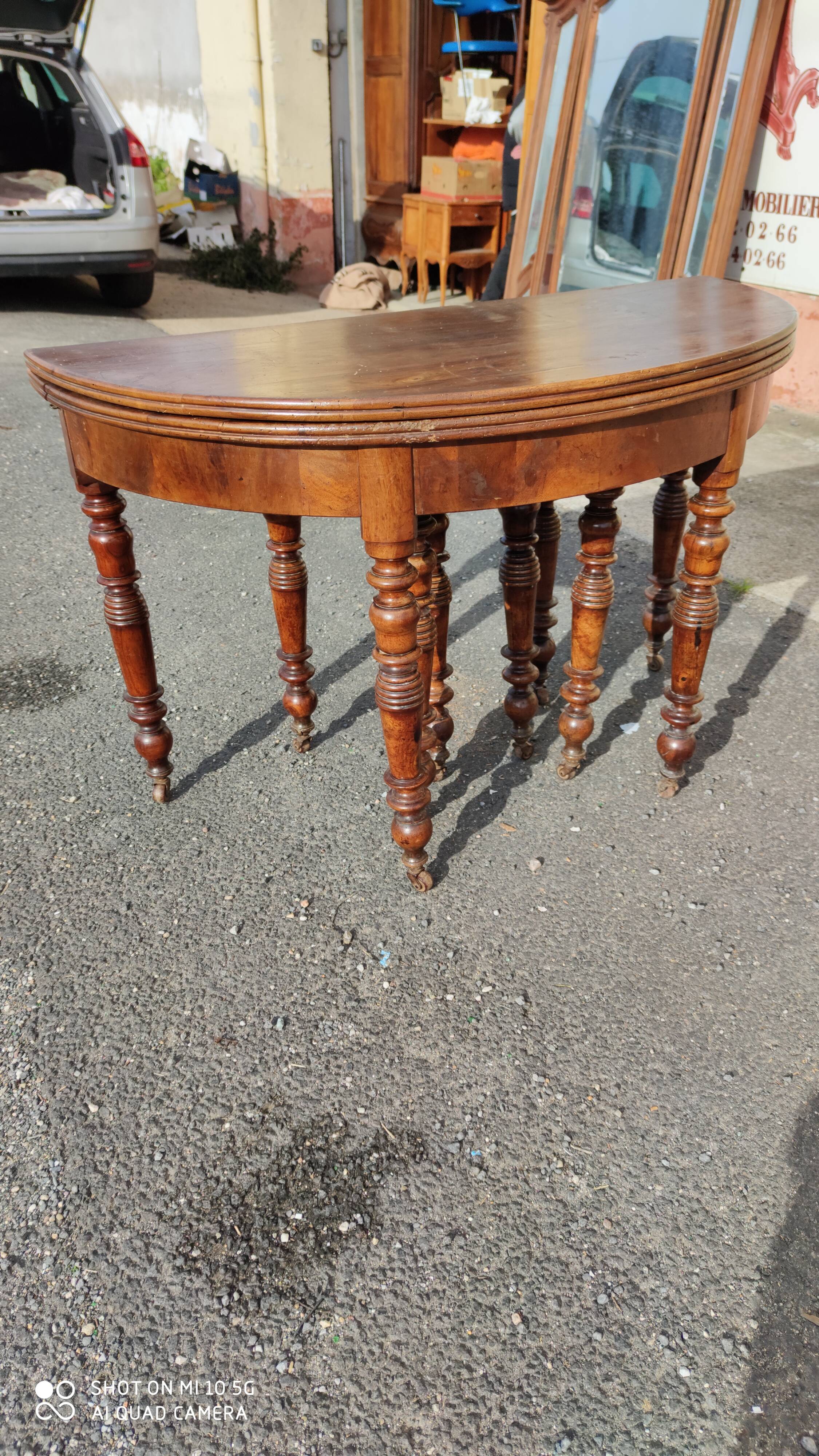 Louis Philippe period 10-foot walnut console table