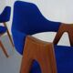 Set of Compass Chairs in Teak and Kvadrat Hallingdal 65 by Kai Kristiansen for Schou Andersen, 1960s