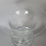 Pair of large antique Medici-shaped vases in engraved blown glass C412