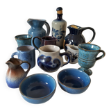Blue tones stoneware tableware