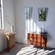 Commode teck poignées cuir 1960