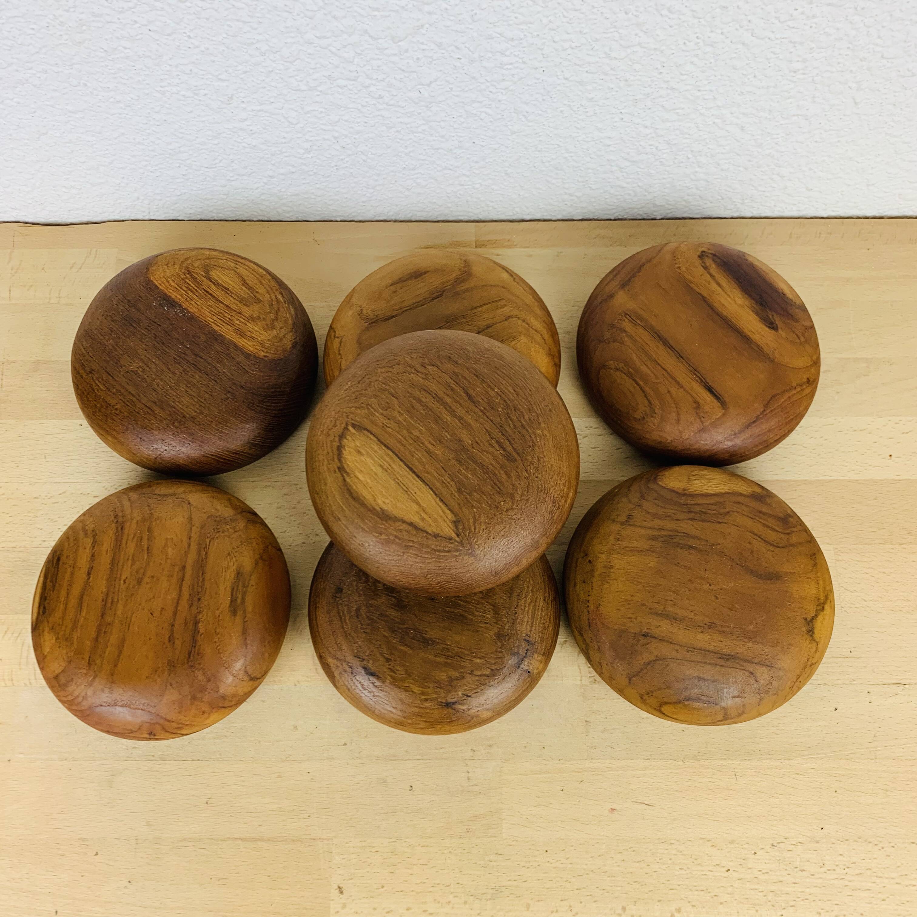 7 Scandinavian Danish teak bowls from the 60s