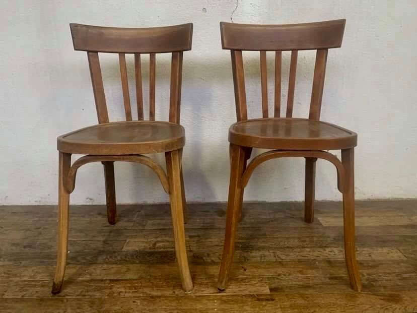 Series of 6 old chairs bistrot bar vintage restaurant BAUMANN