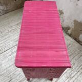 Vintage pink rattan chest of drawers