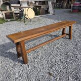 Solid oak farmhouse bench, 160cm in length.