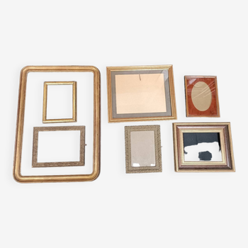 Set of 7 gilded wood or vintage resin frames