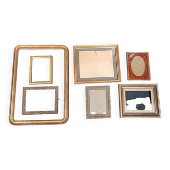 Set of 7 gilded wood or vintage resin frames