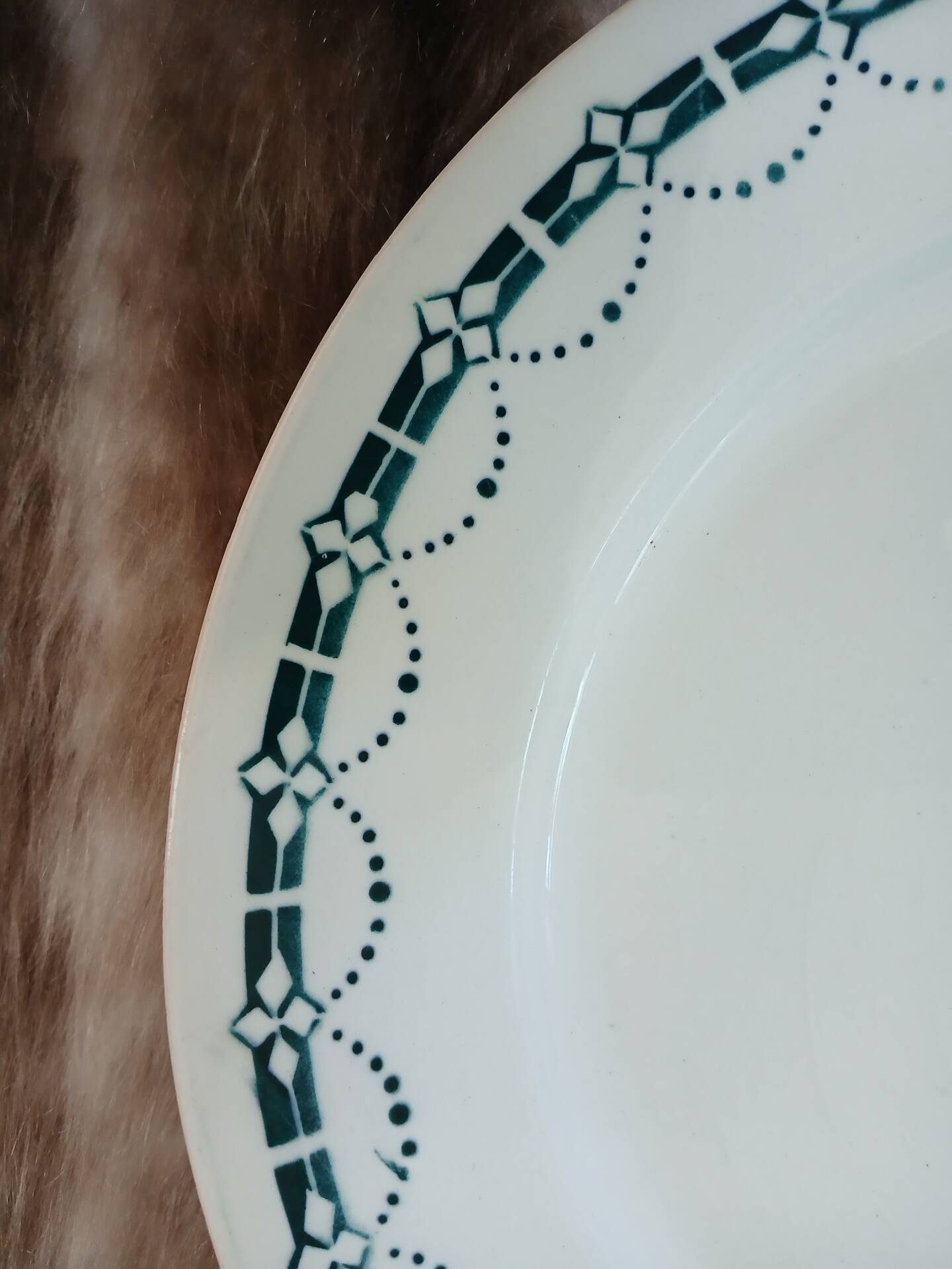 6 assiettes plates anciennes en Terre de fer