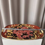 Vintage Floral Serving Tray – 1970s Chrysanthemum Design