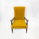 Scandart high back yellow bouclé armchair 60s 70s midcentury vintage retro ercol