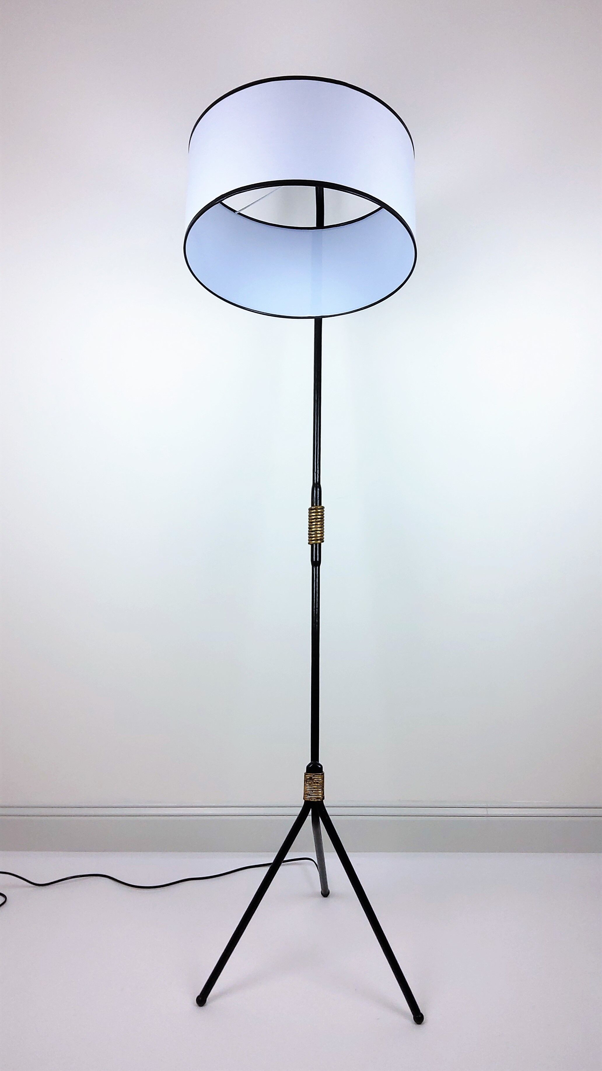 Vintage black metal lamp 1950