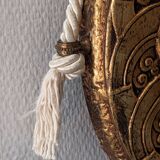 Art Deco oval mirror in gilded wood, France circa 1920