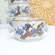 6 stoneware bowls floral motifs