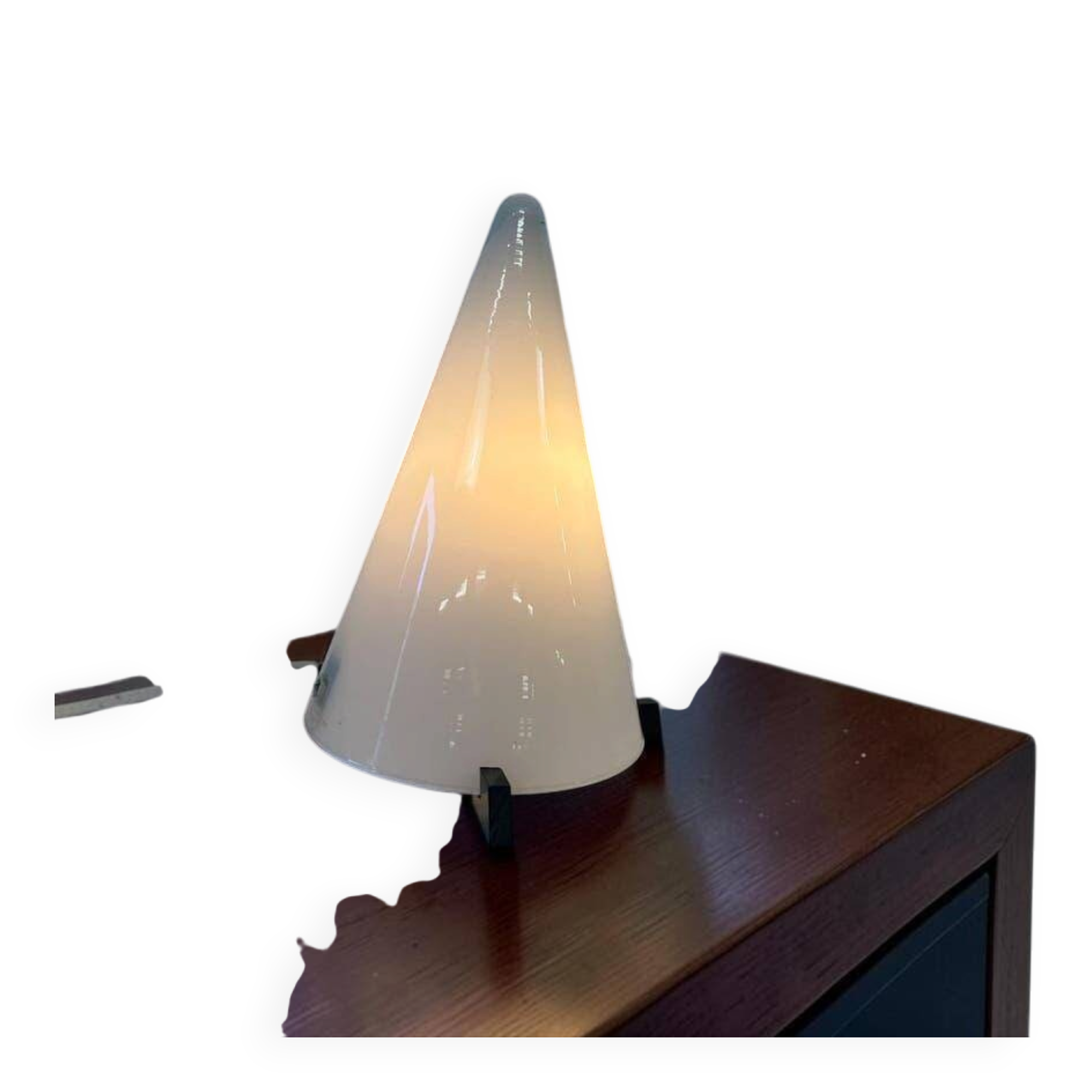 Vintage glass table lamp teepee by sce, 1990s