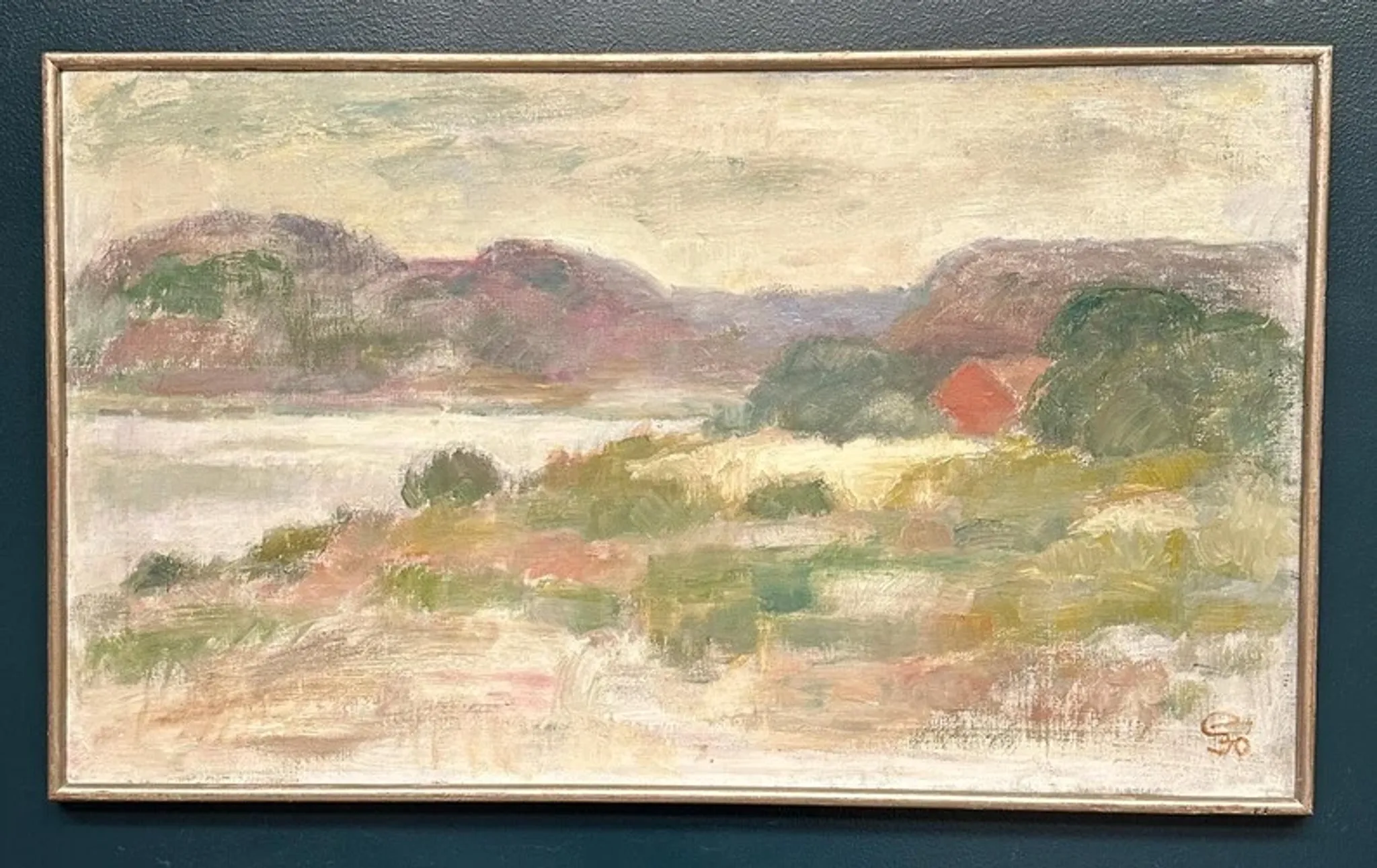 Large Original Swedish Oil on Canvas – "Early Morning" by Gunnel Forssell – Signed – Vintage and Framed – 83 × 50 cm (32.7" × 19.7")