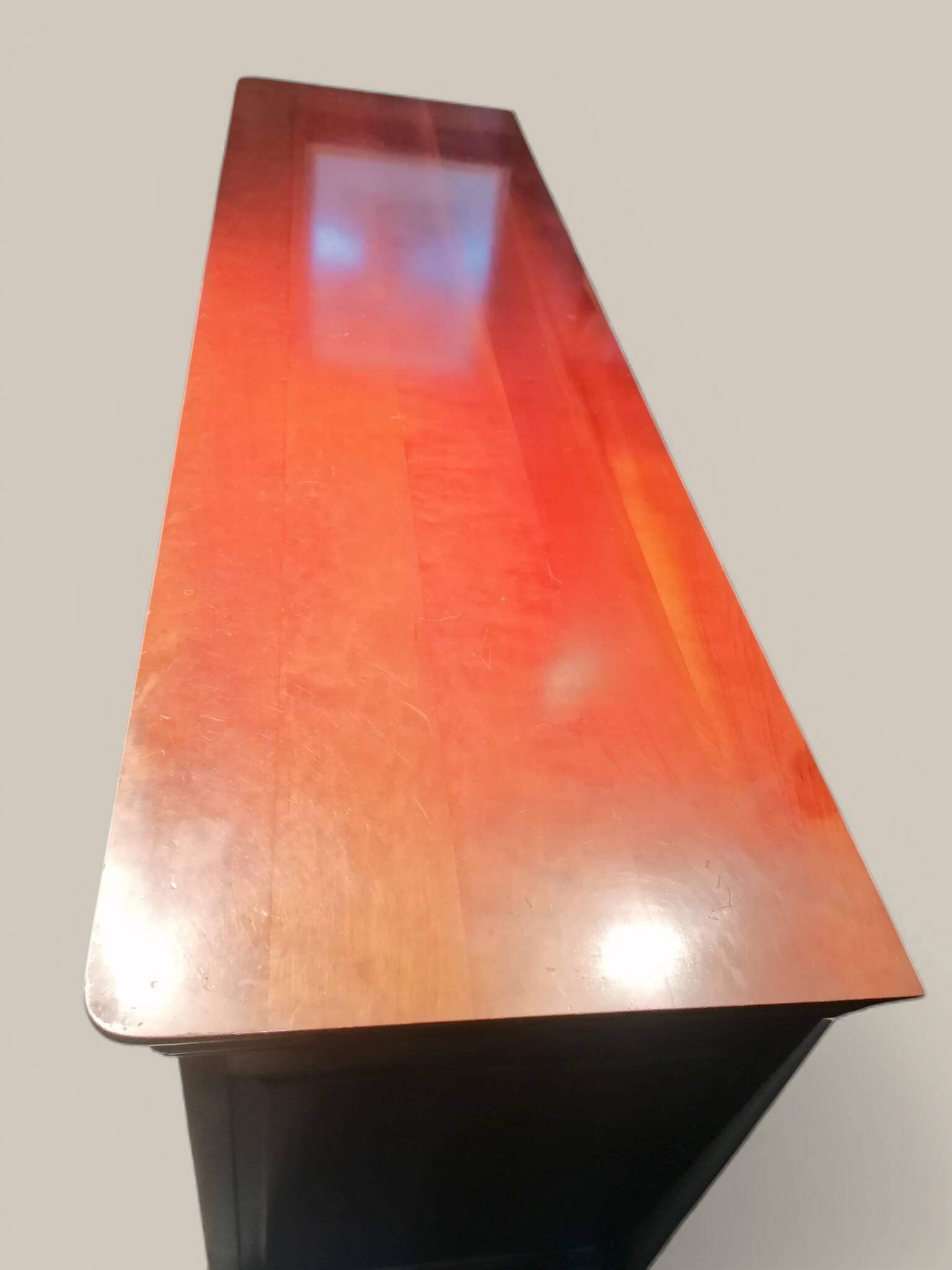 Louis Philippe style sideboard in cherry wood. 1970s.