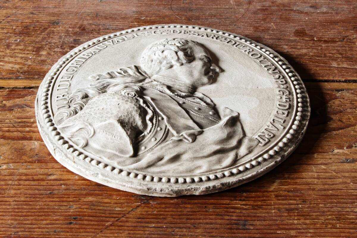 Plaster medallion, 19th century, Jean Baptiste de Gribauval