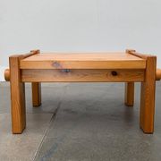 Vintage Scandinavian brutalist coffee table in Swedish pine by Yngve Ekström for Swedese, 1970s.