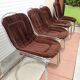 Set of four chrome metal wired chairs by Gastone Rinaldi / vintage 70s