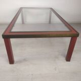 Table basse laiton verre