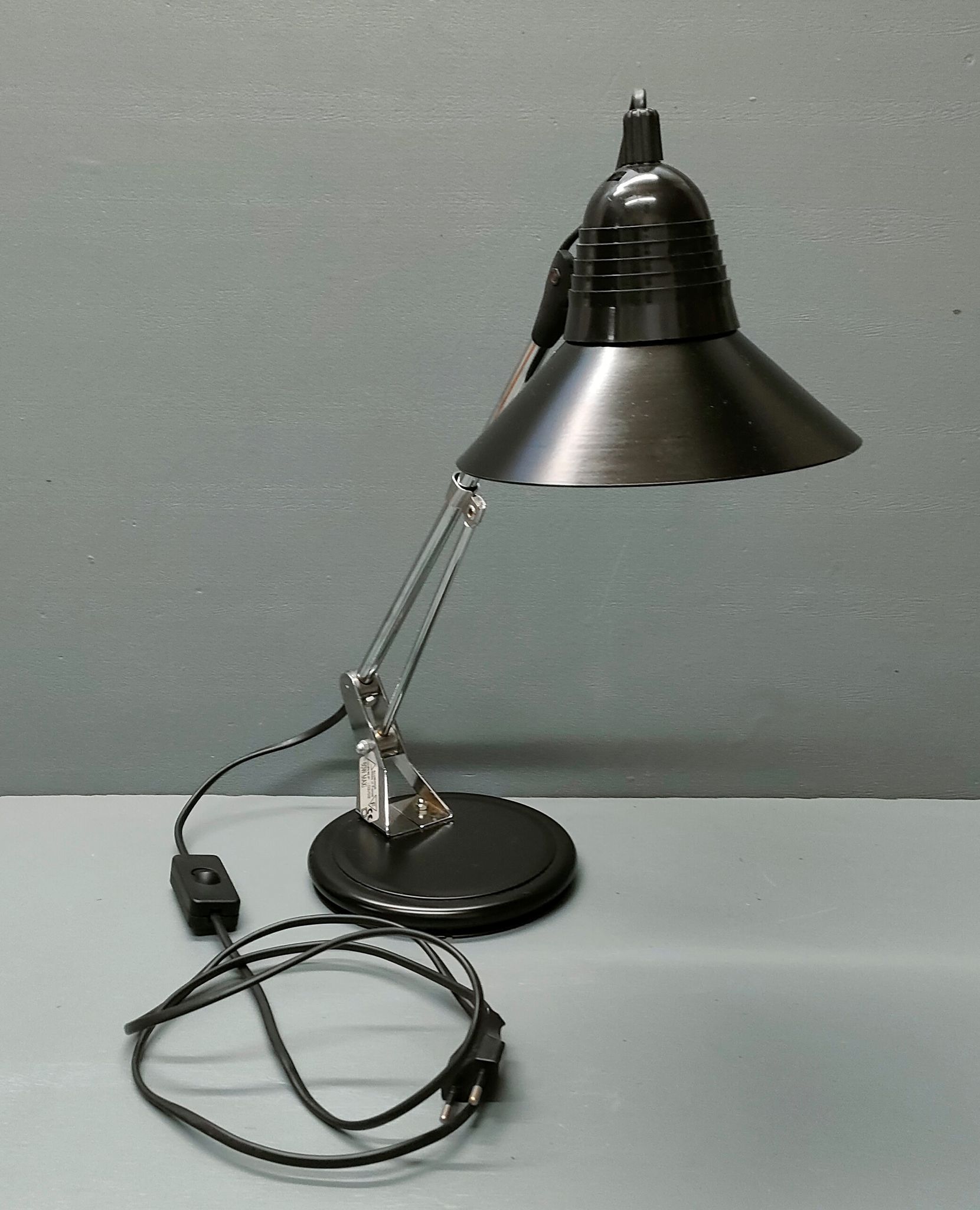 Vintage articulated black architect lamp Luminor ~ 70s ~ France