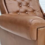 Fauteuil en cuir du milieu du siècle, années 1970