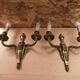 Paire ancienne applique doube style louis xv bronze doré