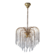 Lustre cascade italien des années 1950 – Métal doré et prismes en verre