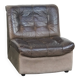 Fauteuil design vintage en cuir gris des années 1970