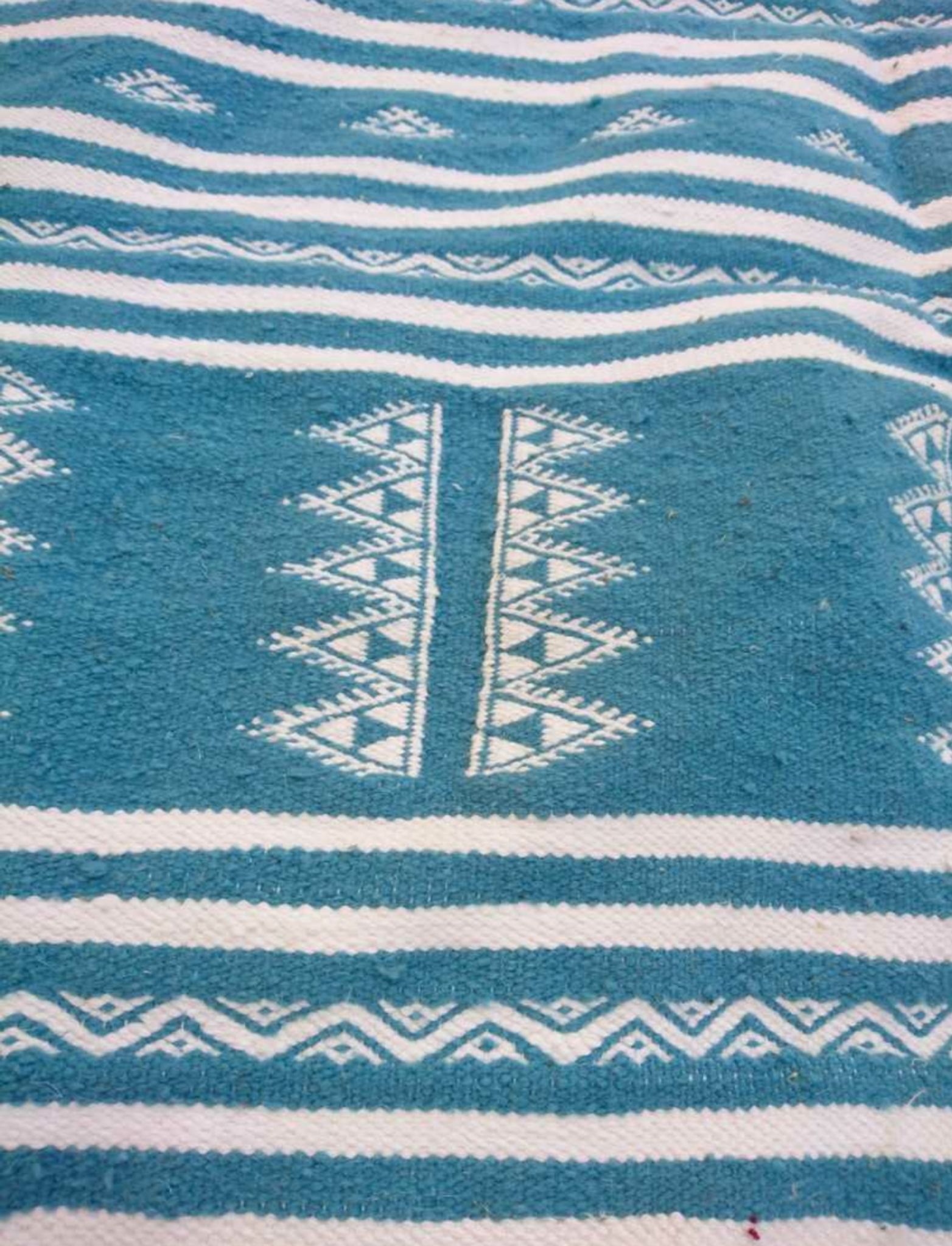 Tapis kilim bleu berbère fait à la main 200x115cm