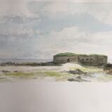 Watercolor in diptych from the Fort of Tatihou Island
