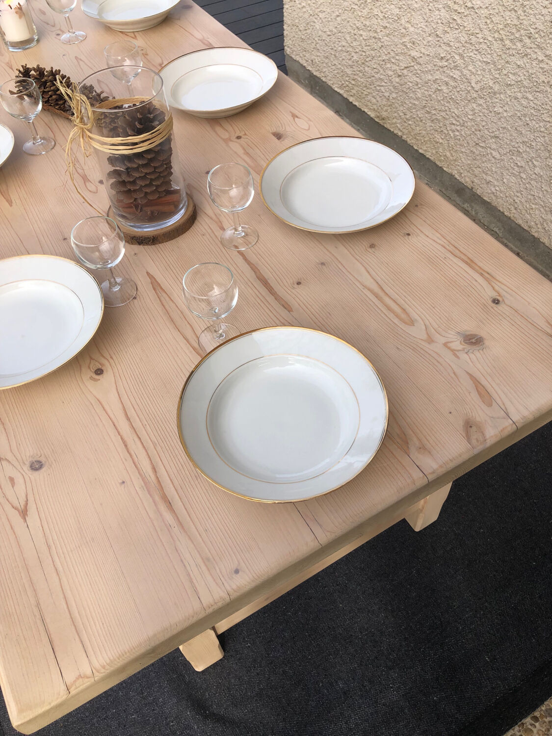 Solid wood dining table