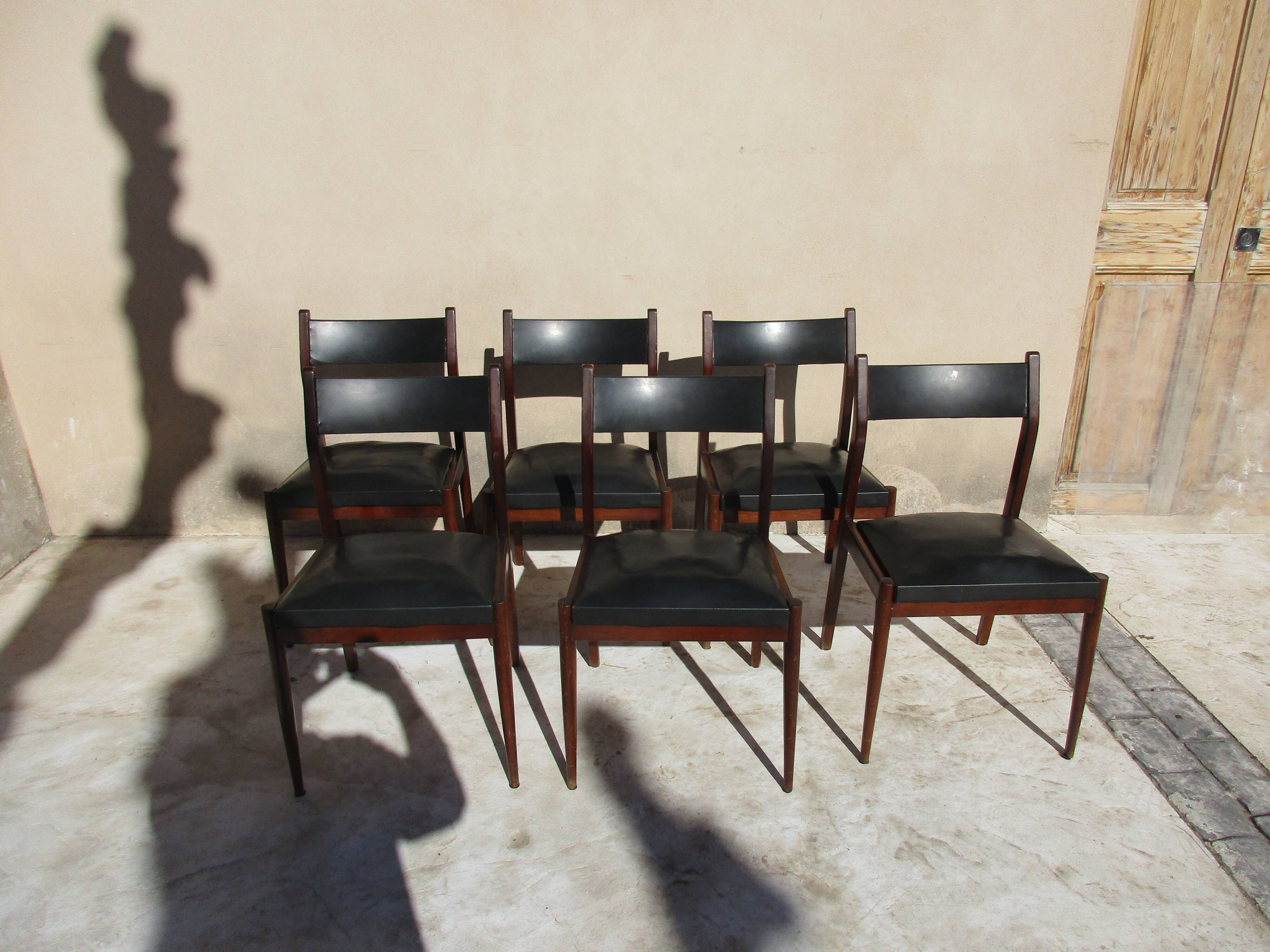 Lot of 6 chairs, 50s