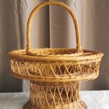 Vintage rattan bar basket