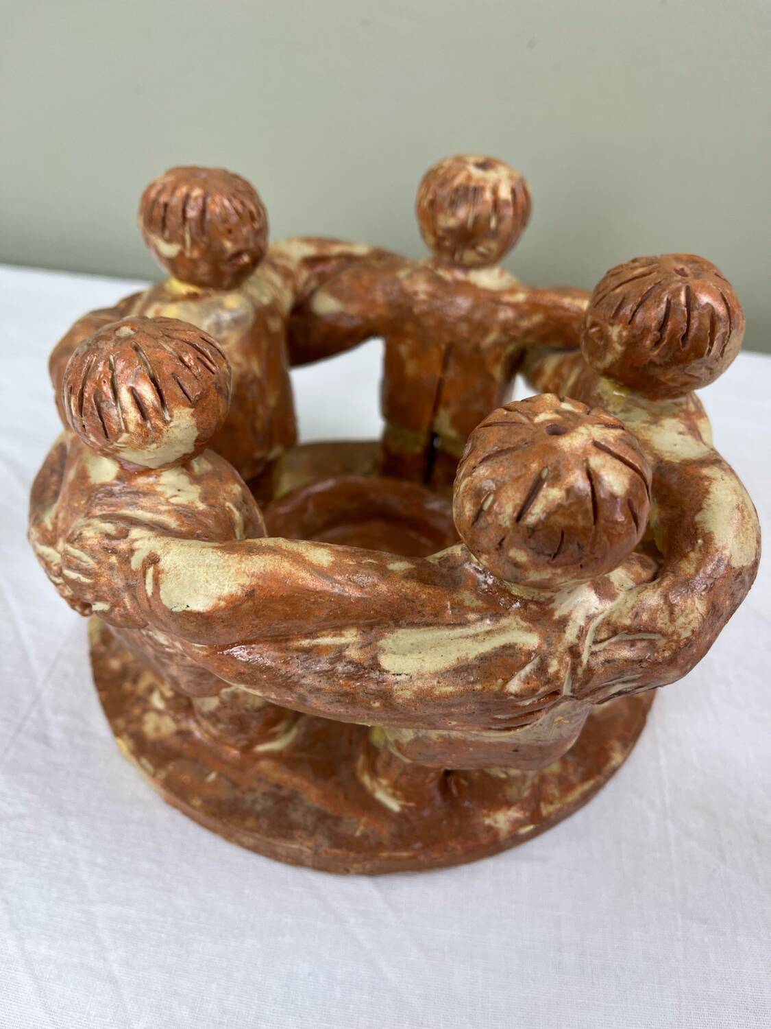 Handmade pottery candle holder