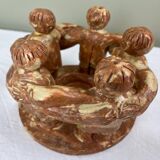 Handmade pottery candle holder